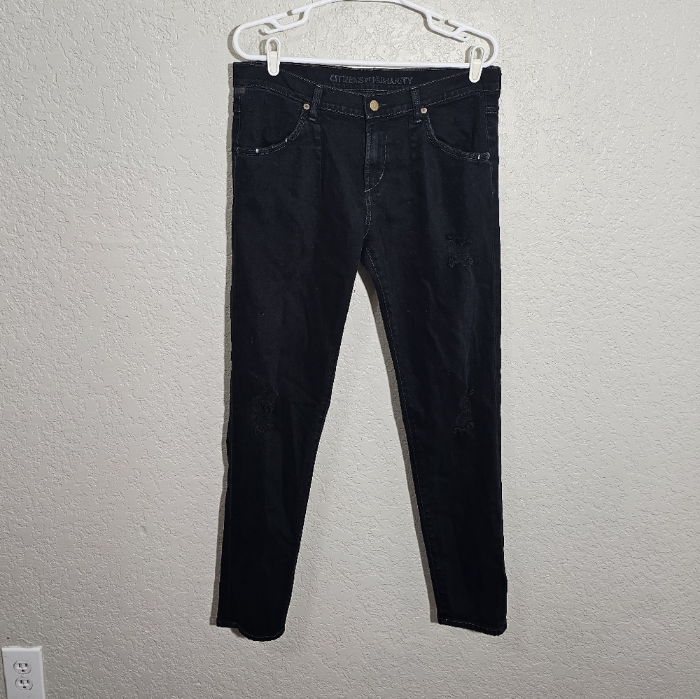 Citizens of Humanity Solid Black Distressed Jeans